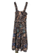 Ulla Johnson Size 4 Black, Peach & Multi Cotton Blend Abstract Print Dress Black, Peach & Multi / 4