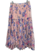 Loveshackfancy Size 4 Pink, Blue & Green Cotton & Silk Floral Tiered Midi Skirt Pink, Blue & Green / 4