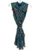 Saloni Size 4 Blue, Orange, pink Silk Sleeve Cut Outs Floral Ruffle Dress Blue, Orange, pink / 4