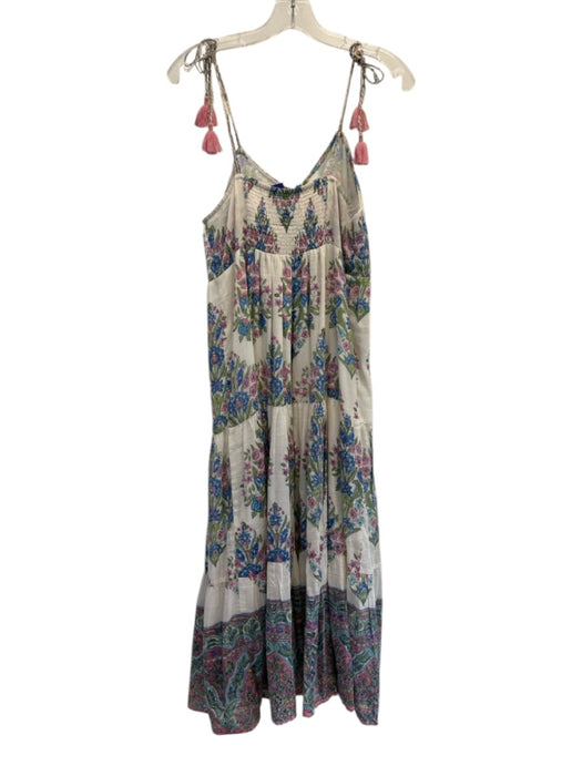 Alicia Bell Size XS Pink, Blue, Green Cotton Blend Tie Straps Floral Dress Pink, Blue, Green / XS