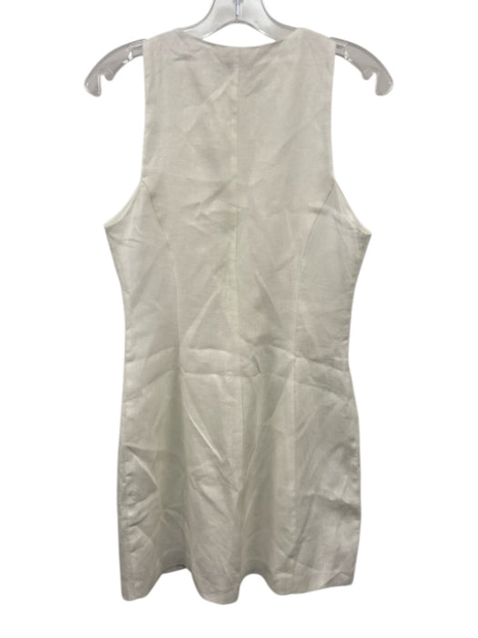 Nude Lucy Size Small White Linen Sleeveless Button Front Dress White / Small