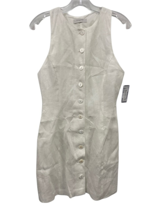 Nude Lucy Size Small White Linen Sleeveless Button Front Dress White / Small