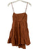Shona Joy Size 4 Brown Linen Blend Spaghetti Strap Tiered Gathered Dress Brown / 4