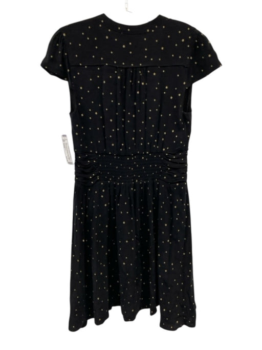 FiveSeventyFive Size Small Black & Gold Cupro Blend Cap Sleeve stars Dress Black & Gold / Small