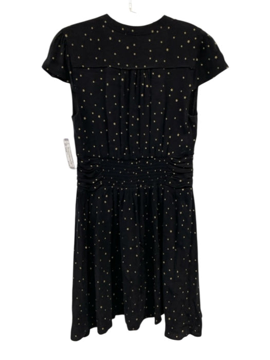 FiveSeventyFive Size Small Black & Gold Cupro Blend Cap Sleeve stars Dress Black & Gold / Small