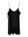 Gold Hawk Size XS Black Silk Spaghetti Strap Lace Trim Pleated Dress Black / XS