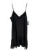 Gold Hawk Size XS Black Silk Spaghetti Strap Lace Trim Pleated Dress Black / XS