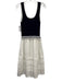 Fifteen Twenty Size XS Navy Blue & White Viscose Blend Sleeveless Striped Dress Navy Blue & White / XS