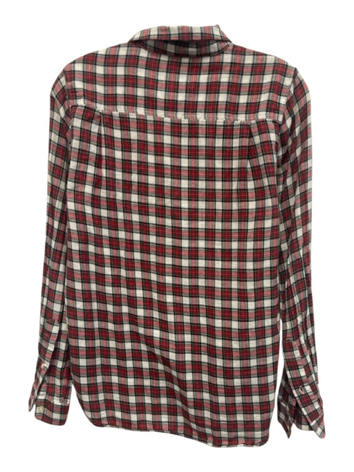Birds of Paradis Size XS Red, Green, Black Cotton Long Sleeve Plaid Top Red, Green, Black / XS