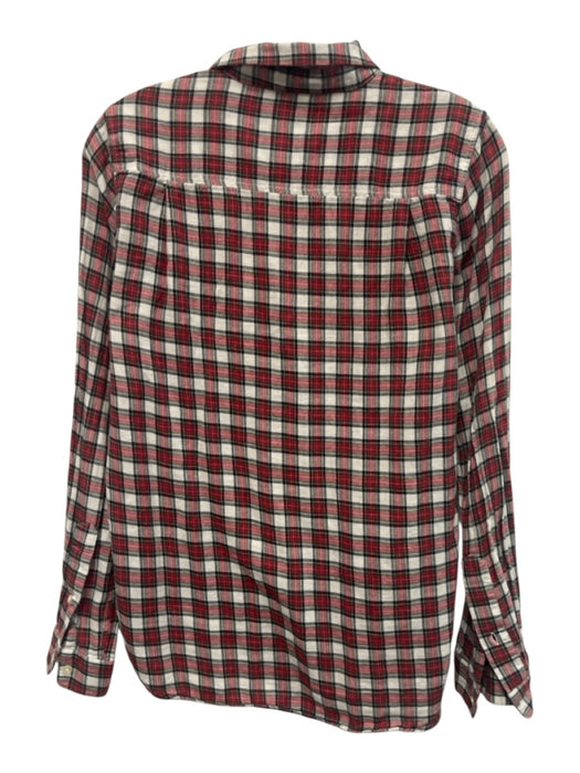Birds of Paradis Size XS Red, Green, Black Cotton Long Sleeve Plaid Top Red, Green, Black / XS