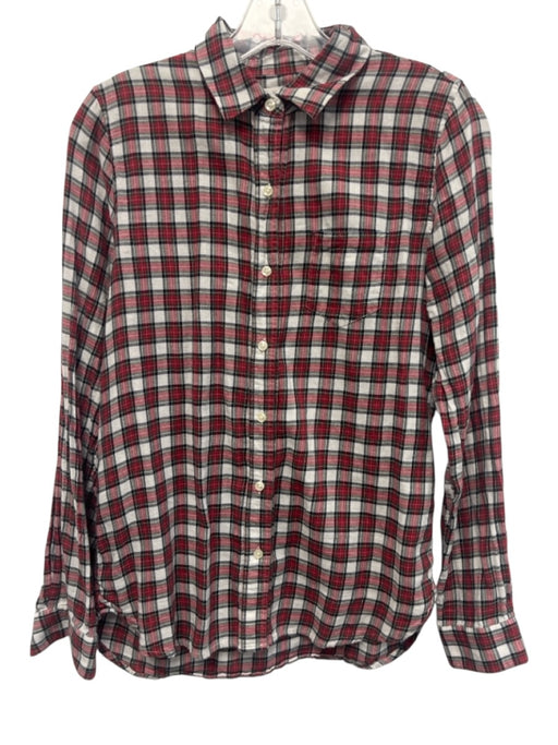 Birds of Paradis Size XS Red, Green, Black Cotton Long Sleeve Plaid Top Red, Green, Black / XS