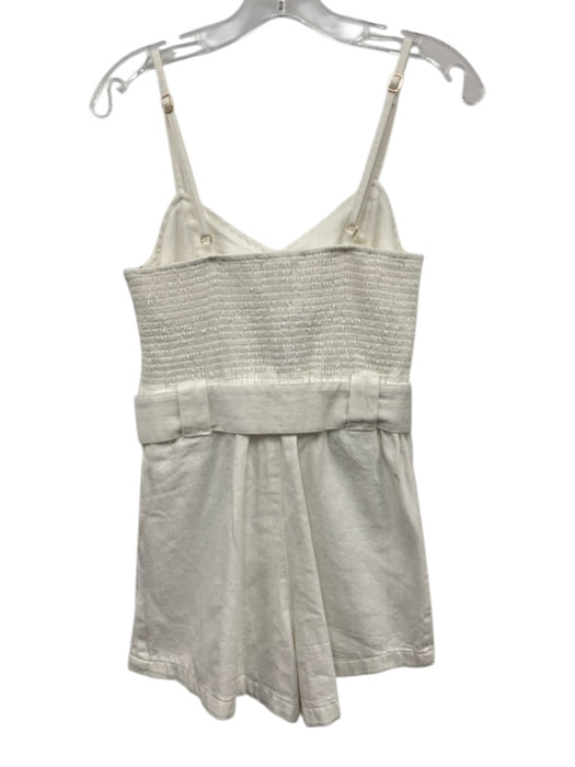 Show Me Your Mumu Size Small White Cotton Spaghetti Strap Shirred Romper White / Small