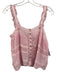 Love Shack Fancy Size Small Pink Cotton Sleeveless Floral Lace Button Front Top Pink / Small