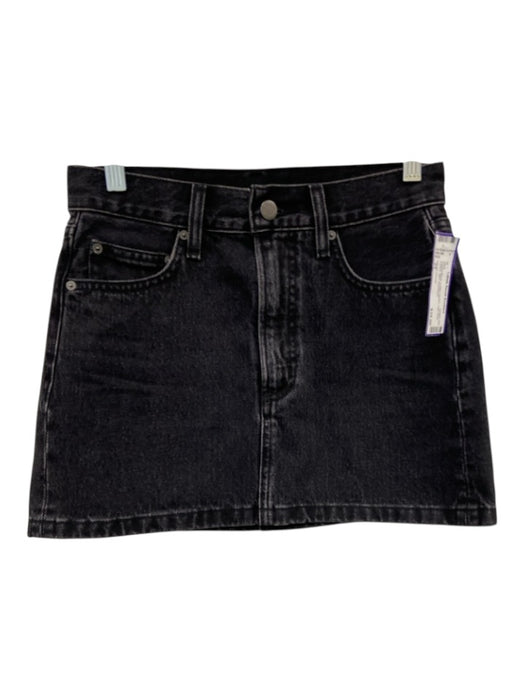 Denim Forum Size 24 Faded Black Cotton Denim High Rise Faded Mini Skirt Faded Black / 24