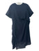 Morgan Le Fay Size XL Navy Blue Wool Blend Short Sleeve Gathered Dress Navy Blue / XL