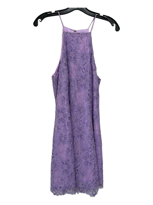 NBD Size S Purple Nylon Blend Sleeveless Lace Overlay high neck Dress Purple / S