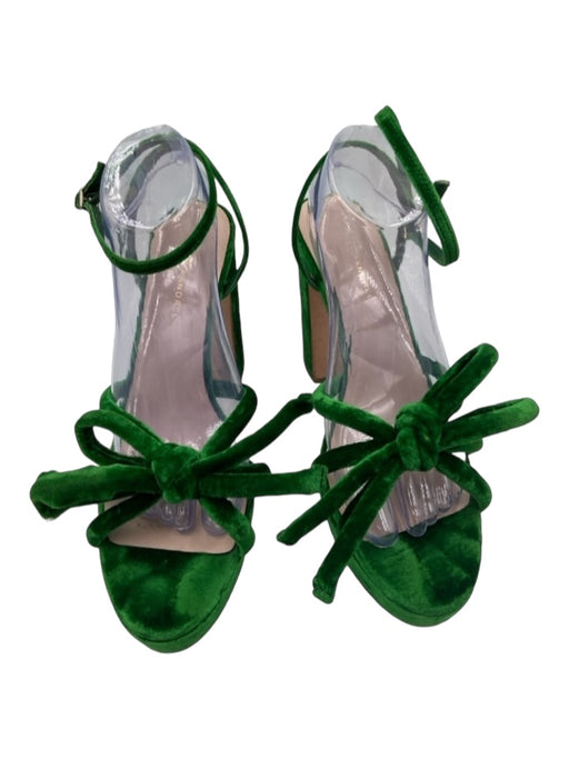 Loeffler Randall Shoe Size 10.5 Green Velvet Bow detail Ankle Wrap Pumps Green / 10.5