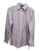 Ann Mashburn Size L Purple & White Cotton Collar Long Sleeve Striped Top Purple & White / L