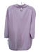 Tibi Size M Purple Polyester Blend Knit Collared V Neck 3/4 Sleeve Top Purple / M