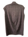 Tibi Size M Brown & Black Cotton Blend Houndstooth Shoulder Pads Mock Neck Top Brown & Black / M