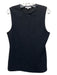 Tibi Size 10 Black Polyester Blend Textured Sleeveless Shoulder Zip Top Black / 10