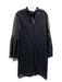 Sara Campbell Size L Black Polyester Ribbed Bell Sleeve Knee Length Dress Black / L