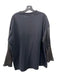 Hache Size 42 Black Cotton Crew Neck Long Sleeve Smocked Top Black / 42