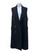 Peserico Size 42/M Black Wool Blend Sequin Double Breast Vest Midi Coat Black / 42/M