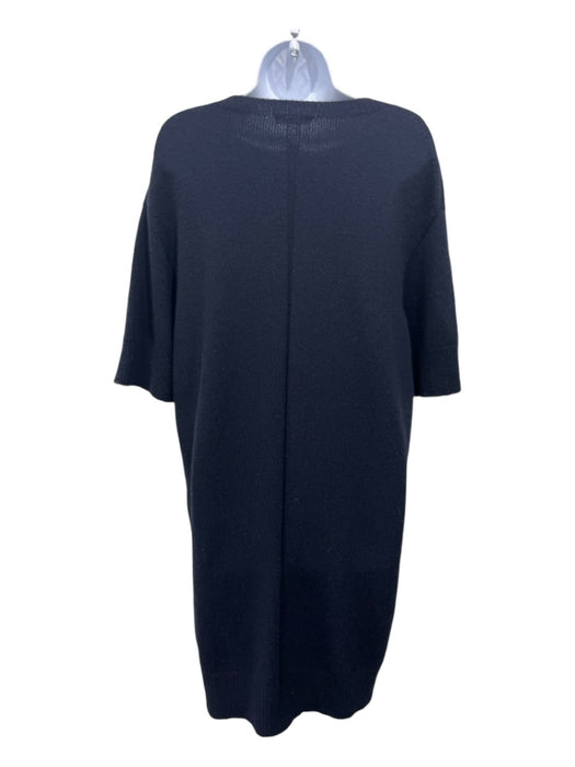 The Row Size L Navy Blue Cashmere Scoop Neck Short Sleeve Sweater Dress Navy Blue / L