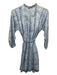 Hannah Artwear Size 2 White & Blue Silk Braided Belt Floral Print Tent Dress White & Blue / 2