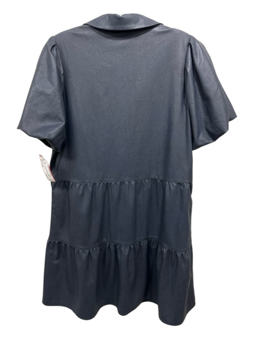 Brochu Walker Size Large Dark Gray Polyester Blend Bubble Sleeve Tiered Dress Dark Gray / Large