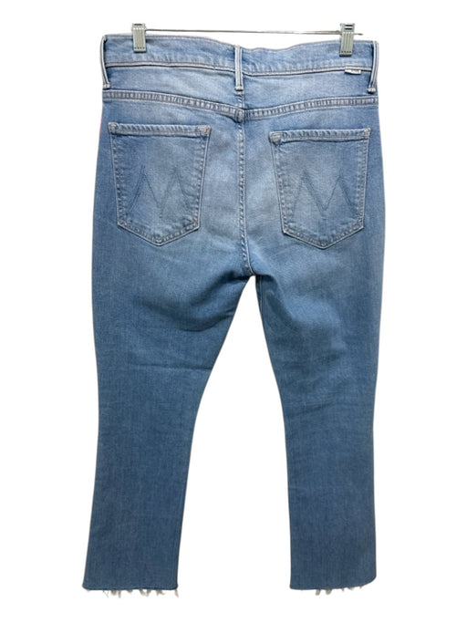 Mother Size 30 Light Wash Cotton Denim High Rise Raw Hem Faded Whiskering Jeans Light Wash / 30
