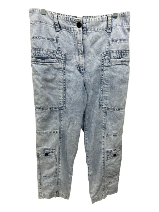 Proenza Schouler White Label Size 8 Light Wash Cotton Denim Elastic Waist Jeans Light Wash / 8