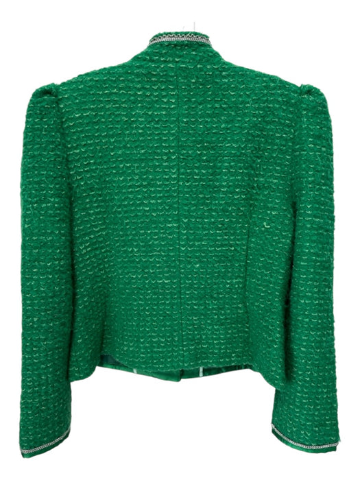 Mukzin Size Large Green Wool Blend Long Sleeve Tweed Button Front Jacket Green / Large