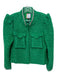 Mukzin Size Large Green Wool Blend Long Sleeve Tweed Button Front Jacket Green / Large