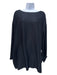 The Row Size Small Black Viscose Blend Wide Long Sleeve Boat Neck Top Black / Small