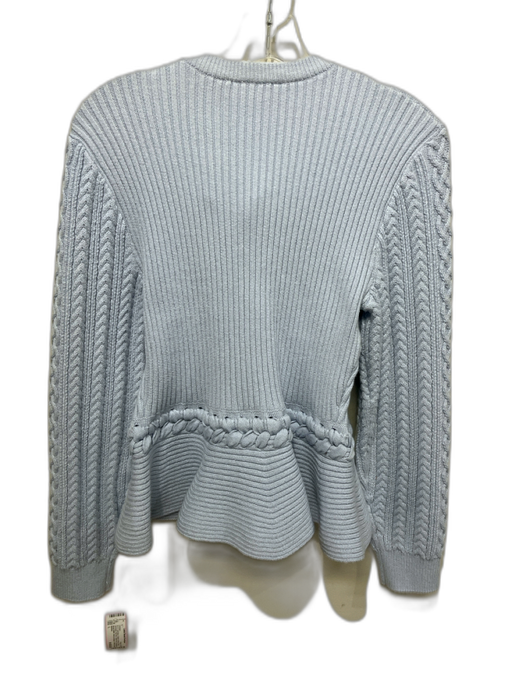 Simkhai Size L Light Blue Cotton & Wool Silver Hardware Rib Knit Cardigan Light Blue / L