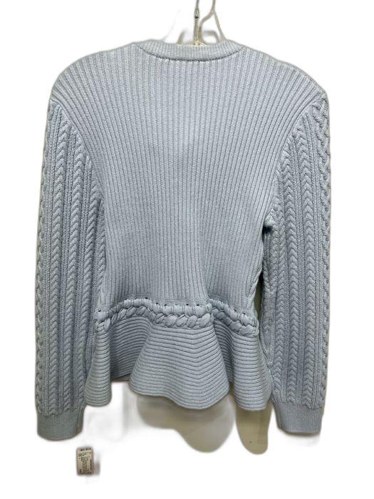 Simkhai Size L Light Blue Cotton & Wool Silver Hardware Rib Knit Cardigan Light Blue / L