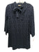 Tuckernuck Size S Navy Blue Cotton Eyelet Lace Tie Neck Coverup Dress Navy Blue / S