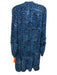 Figue Size M Blue Cotton Blend Lattice Print Drawstring Waist Dress Blue / M