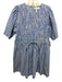 Apiece Apart Size L Blue & White Cotton Striped Short Sleeve Dress Blue & White / L