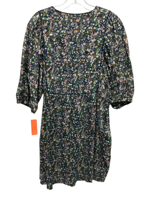 Trovata Birds of Paradis Size Medium navy blue & multi Cotton Micro Floral Dress navy blue & multi / Medium