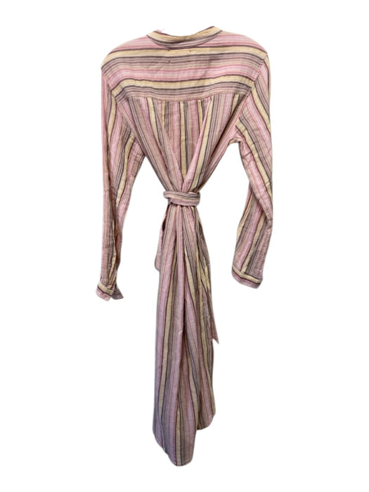 XiRENA Size S Pink & Multi Cotton Tie Belt Striped Dress Pink & Multi / S