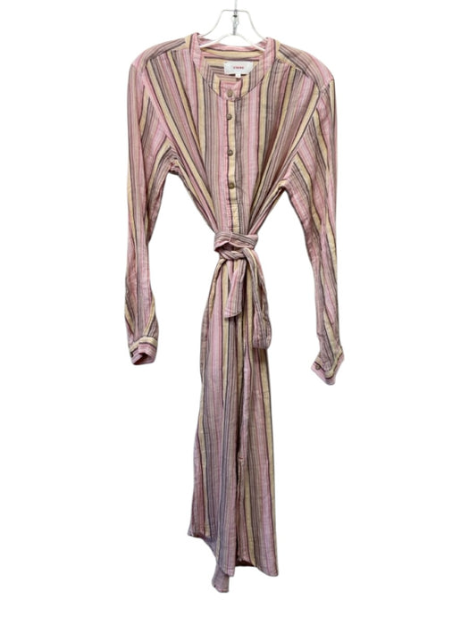 XiRENA Size S Pink & Multi Cotton Tie Belt Striped Dress Pink & Multi / S
