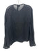Loulou Studio Size L Black Cotton & Linen Frayed Hem Button Front Top Black / L