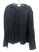 Loulou Studio Size L Black Cotton & Linen Frayed Hem Button Front Top Black / L