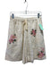 Agua Bendita Size M/L Cream Cotton Embroidered Tie Front Short Set Cream / M/L