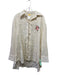 Agua Bendita Size M/L Cream Cotton Embroidered Tie Front Short Set Cream / M/L