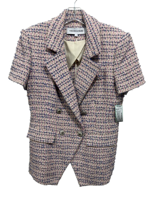 Veronica Beard Size 10 Cream & Multi Cotton & Polyamide Tweed Jacket Cream & Multi / 10