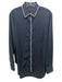 Rag & Bone Size S Navy Blue & White Cotton Whip Stitch Long Sleeve Collar Top Navy Blue & White / S